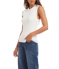 Karen Kane Ribbed Knit Crew Neck Sleeveless Tank