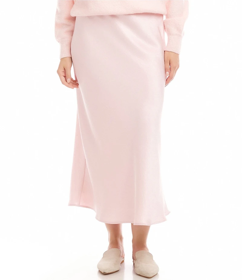 Karen Kane Satin Bias Cut Midi Skirt