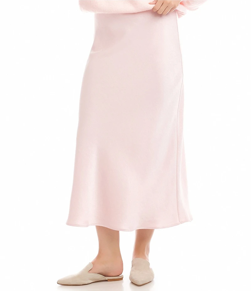 Karen Kane Satin Bias Cut Midi Skirt