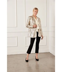 Karen Kane Satin Bow Tie Neck Long Sleeve Blouse