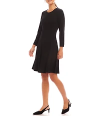 Karen Kane Scoop Neck 3/4 Sleeve Fit & Flare Dress