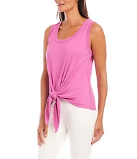 Karen Kane Scoop Neck Sleeveless Stretch Organic Cotton Knit Tank Top