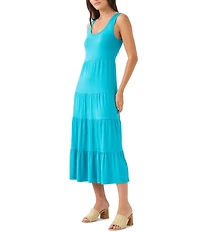 Karen Kane Scoop Neck Sleeveless Tiered Midi Dress