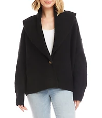 Karen Kane Shawl Collar Long Sleeve One Button Cardigan