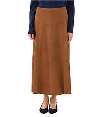 Karen Kane Soft Faux Suede A-line Tiered Midi Skirt