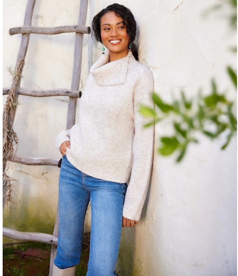 Karen Kane Split Neck Long Sleeve Sweater