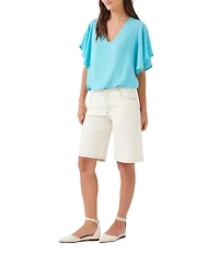 Karen Kane Stretch Denim High Rise Bermuda Shorts