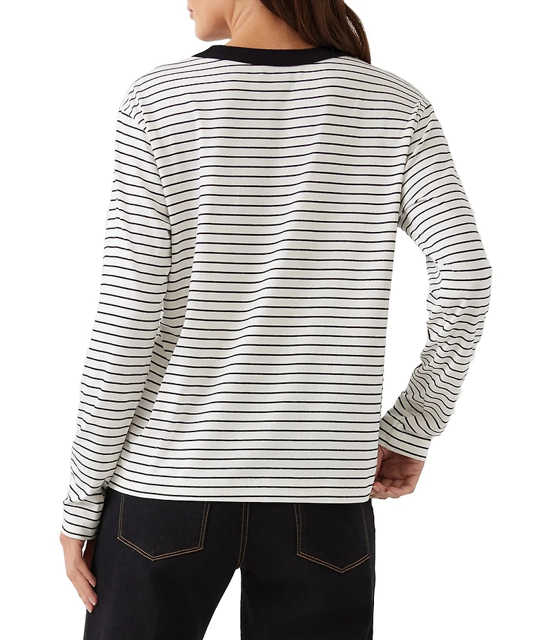 Karen Kane Stripe Crew Neck Long Sleeve Top