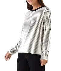 Karen Kane Stripe Crew Neck Long Sleeve Top