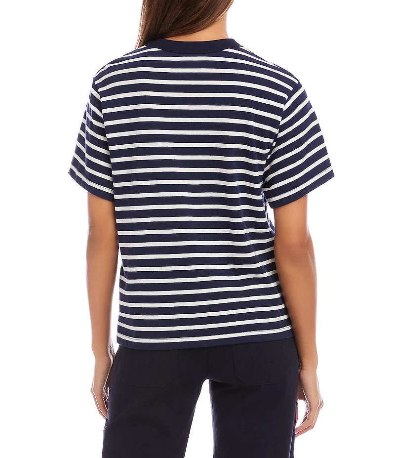 Karen Kane Stripe Crew Neck Short Sleeve Tee