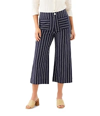 Karen Kane Stripe High Rise Wide Leg Crop Length Coordinating Pants
