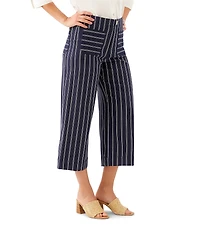 Karen Kane Stripe High Rise Wide Leg Crop Length Coordinating Pants