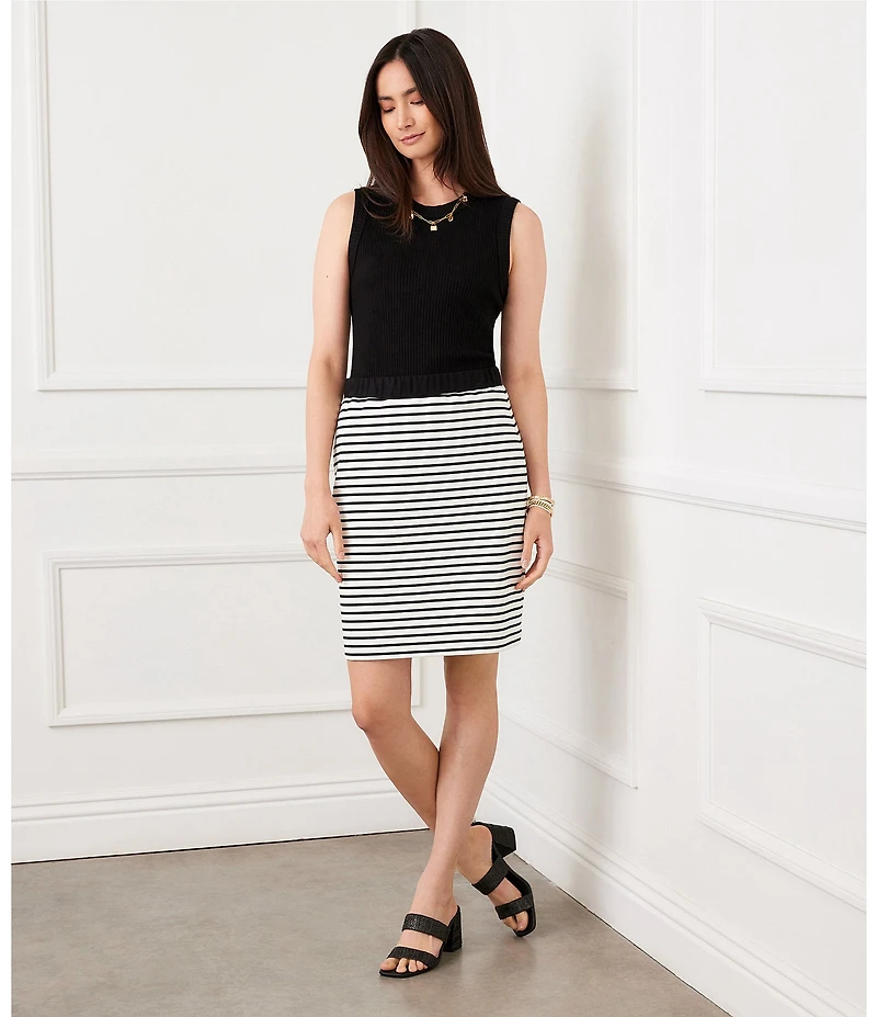Karen Kane Stripe Knit Pull-On Skirt