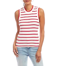 Karen Kane Stripe Ribbed Knit Tank