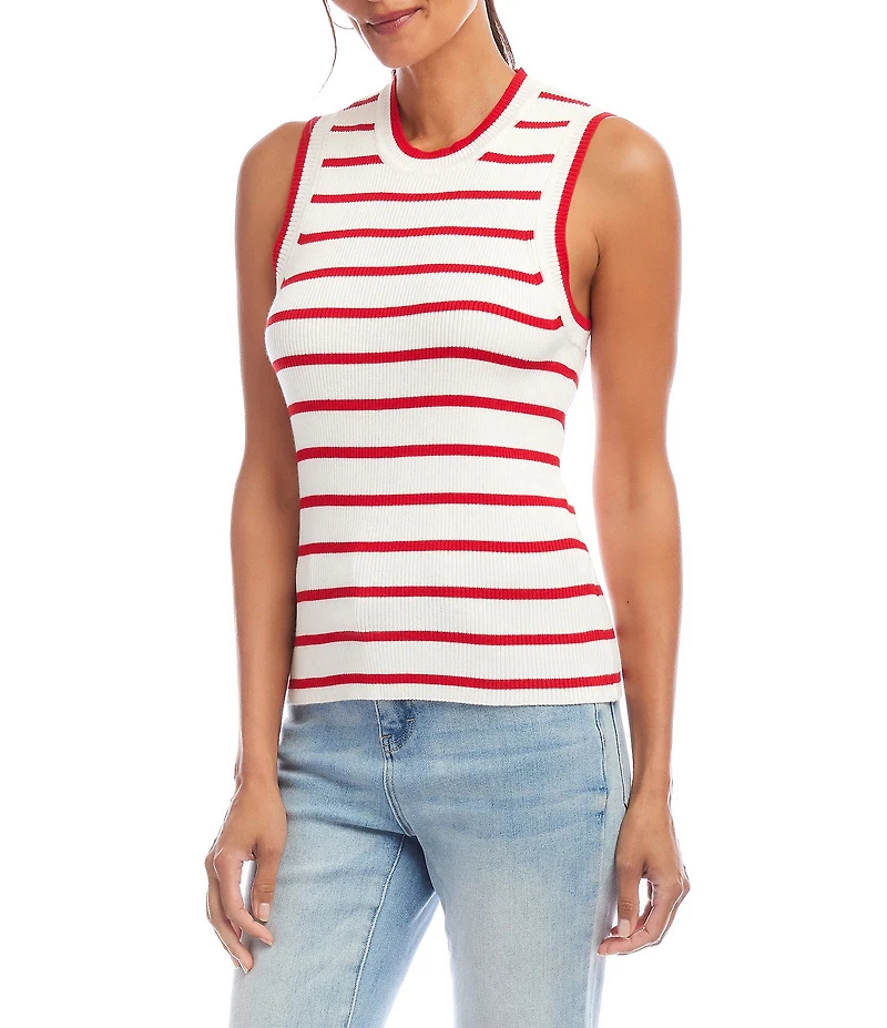Karen Kane Stripe Ribbed Knit Tank