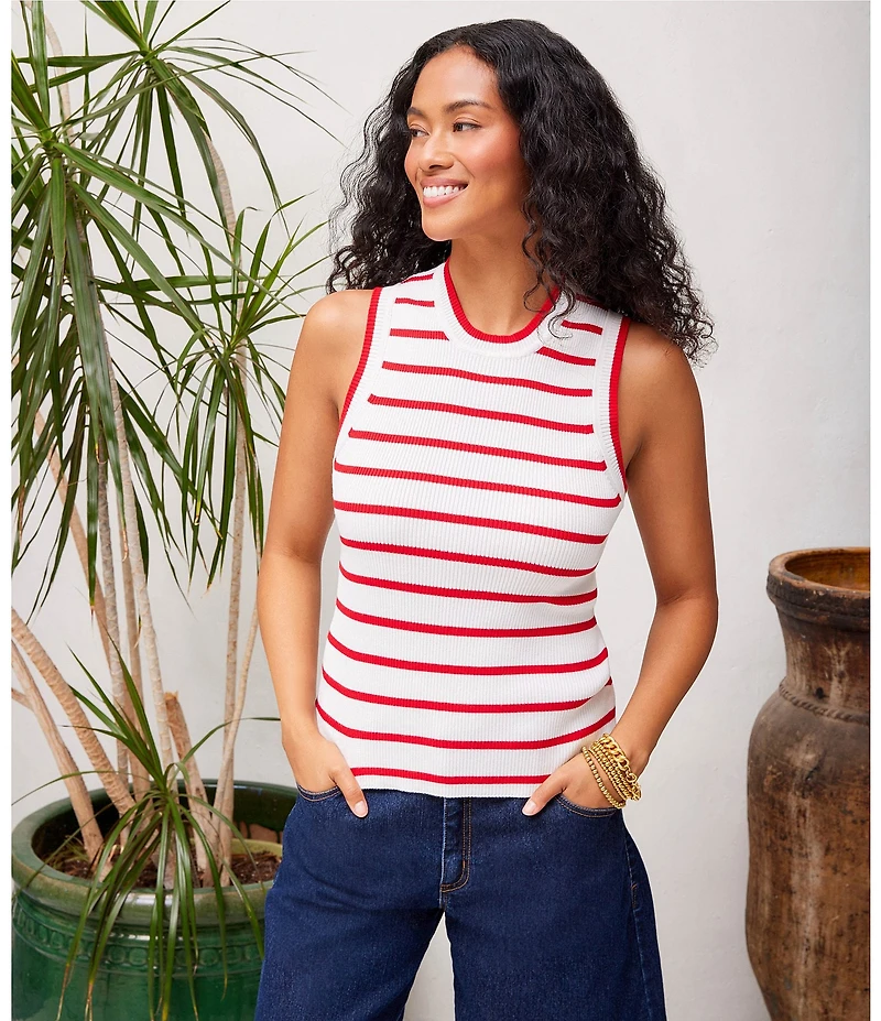 Karen Kane Stripe Ribbed Knit Tank