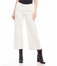 Karen Kane Subtle Texture Solid High Waist Wide-Leg Pintuck Pull-On Pants