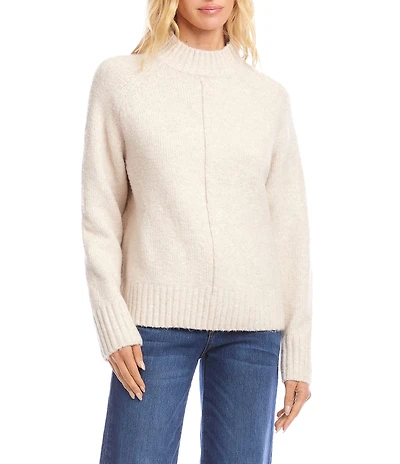 Karen Kane Turtleneck Long Sleeve Exposed Seam Sweater