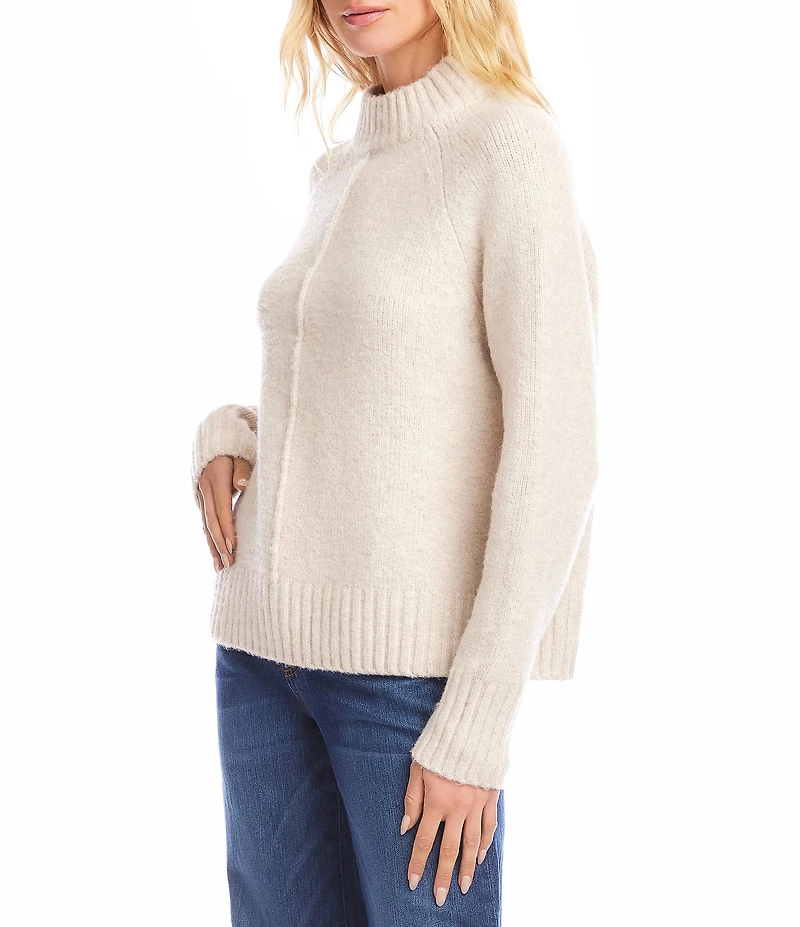Karen Kane Turtleneck Long Sleeve Exposed Seam Sweater