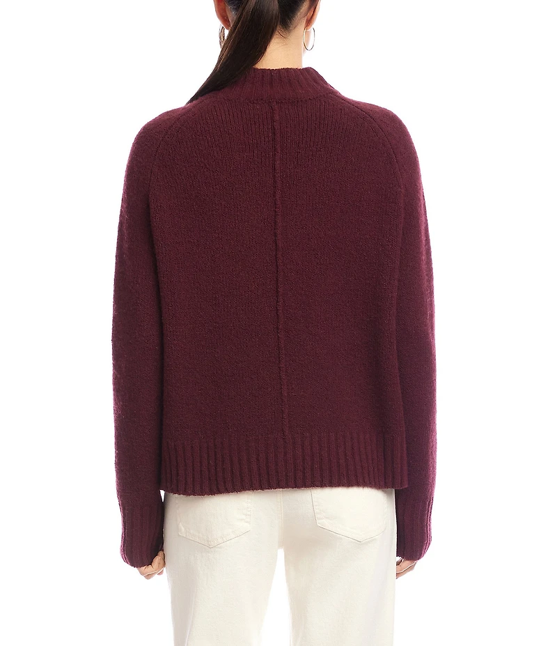 Karen Kane Turtleneck Long Sleeve Exposed Seam Sweater