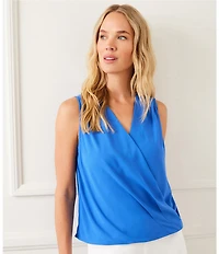 Karen Kane V-Neck Sleeveless Faux Wrap Top