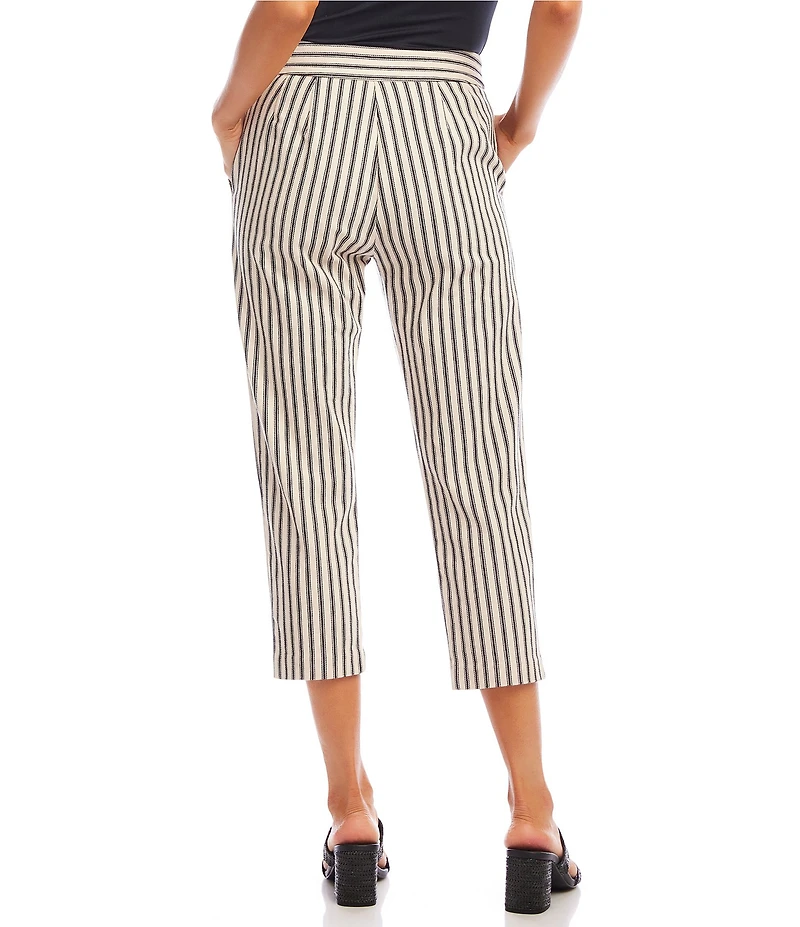Karen Kane Vertical Stripe High-Rise Straight Leg Pants
