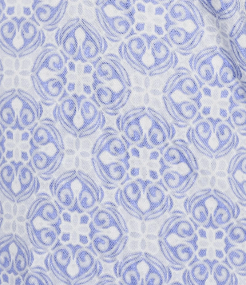 Karen Neuburger Short Sleeve Henley Neck Interlock Knit Medallion Geo Print Bermuda Short Pajama Set