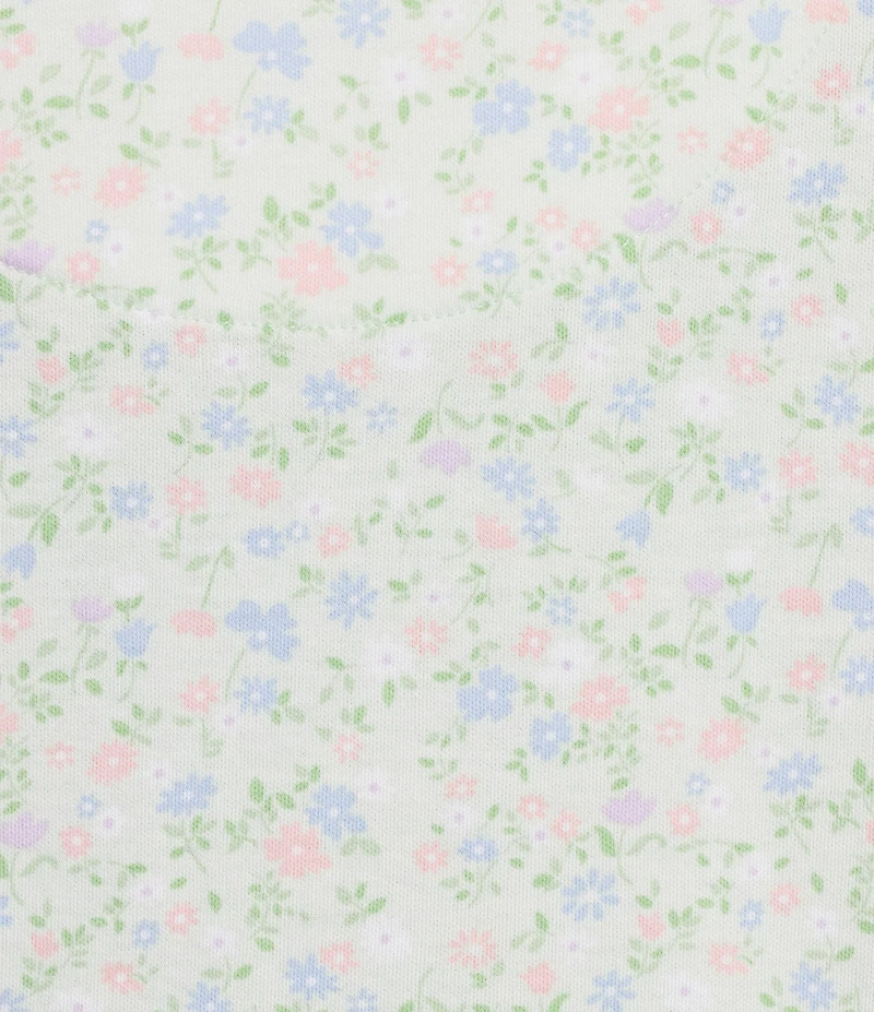 Karen Neuburger Short Sleeve Henley Neck Interlock Knit Spring Flowers Print Bermuda Short Pajama Set