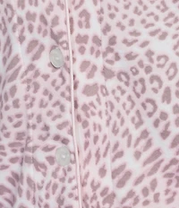 Karen Neuburger Short Sleeve Notch Collar Interlock Knit Animal Print Full-Length Pajama Set