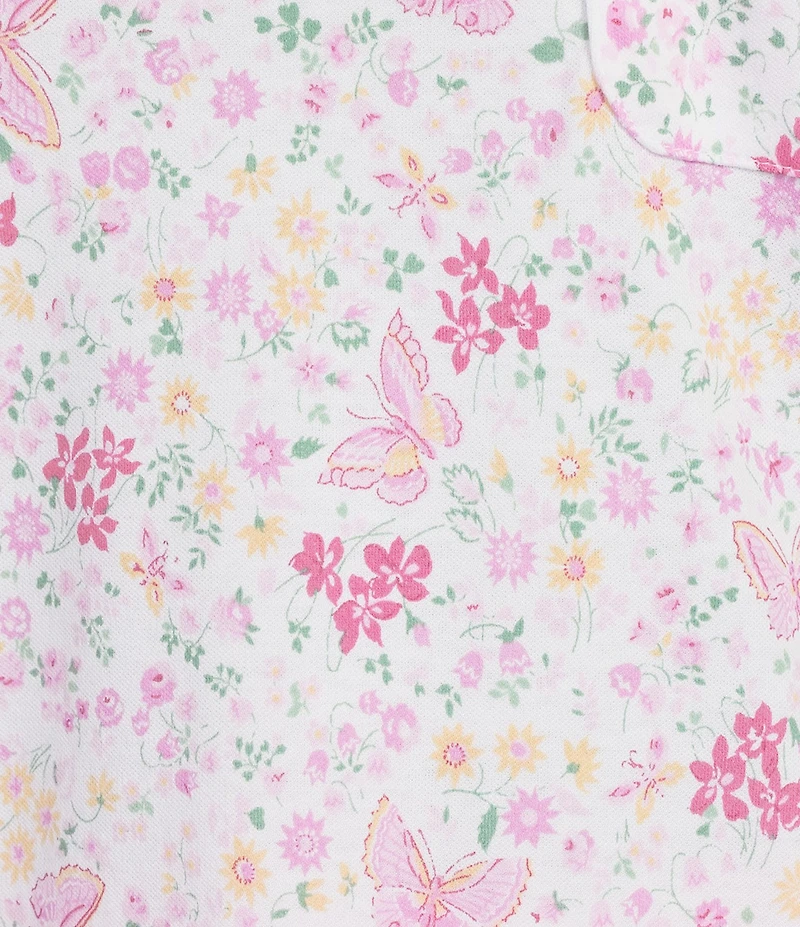 Karen Neuburger Short Sleeve V-Neck Brushed Interlock Knit Butterfly Print Bermuda Short Pajama Set