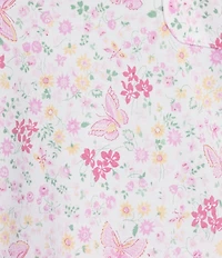 Karen Neuburger Short Sleeve V-Neck Brushed Interlock Knit Butterfly Print Bermuda Short Pajama Set