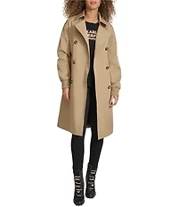 KARL LAGERFELD PARIS Point Collar Belted Bomber Trench Jacket