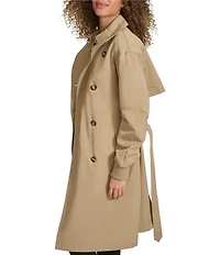 KARL LAGERFELD PARIS Point Collar Belted Bomber Trench Jacket