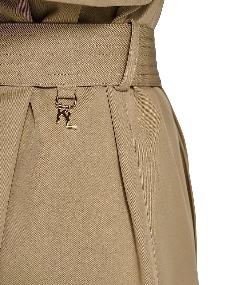 KARL LAGERFELD PARIS Point Collar Belted Bomber Trench Jacket
