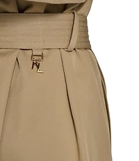 KARL LAGERFELD PARIS Point Collar Belted Bomber Trench Jacket