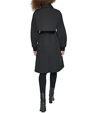 KARL LAGERFELD PARIS Point Collar Belted Bomber Trench Jacket