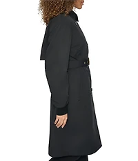 KARL LAGERFELD PARIS Point Collar Belted Bomber Trench Jacket
