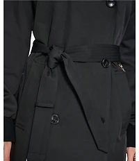 KARL LAGERFELD PARIS Point Collar Belted Bomber Trench Jacket
