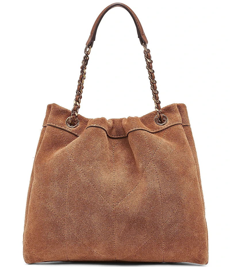 KARL LAGERFELD PARIS Amandine Suede Drawstring Crossbody Bag
