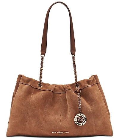 KARL LAGERFELD PARIS Amandine Suede Shoulder Bag