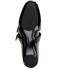KARL LAGERFELD PARIS Ashlyn Leather Ornamental Buckle Mary Jane Ballet Flats