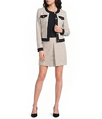 KARL LAGERFELD PARIS Boucle Round Collar Long Sleeve Coordinating Jacket