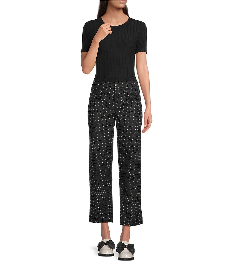 KARL LAGERFELD PARIS Bow Pocket Straight Leg Pants