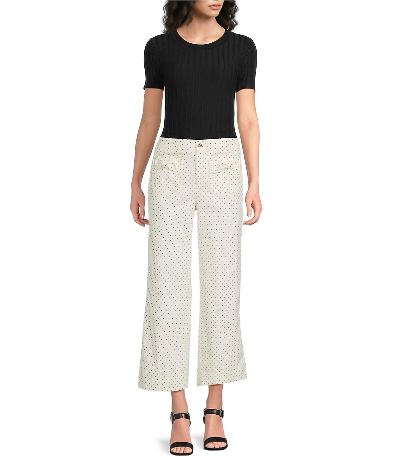 KARL LAGERFELD PARIS Bow Pocket Straight Leg Pants