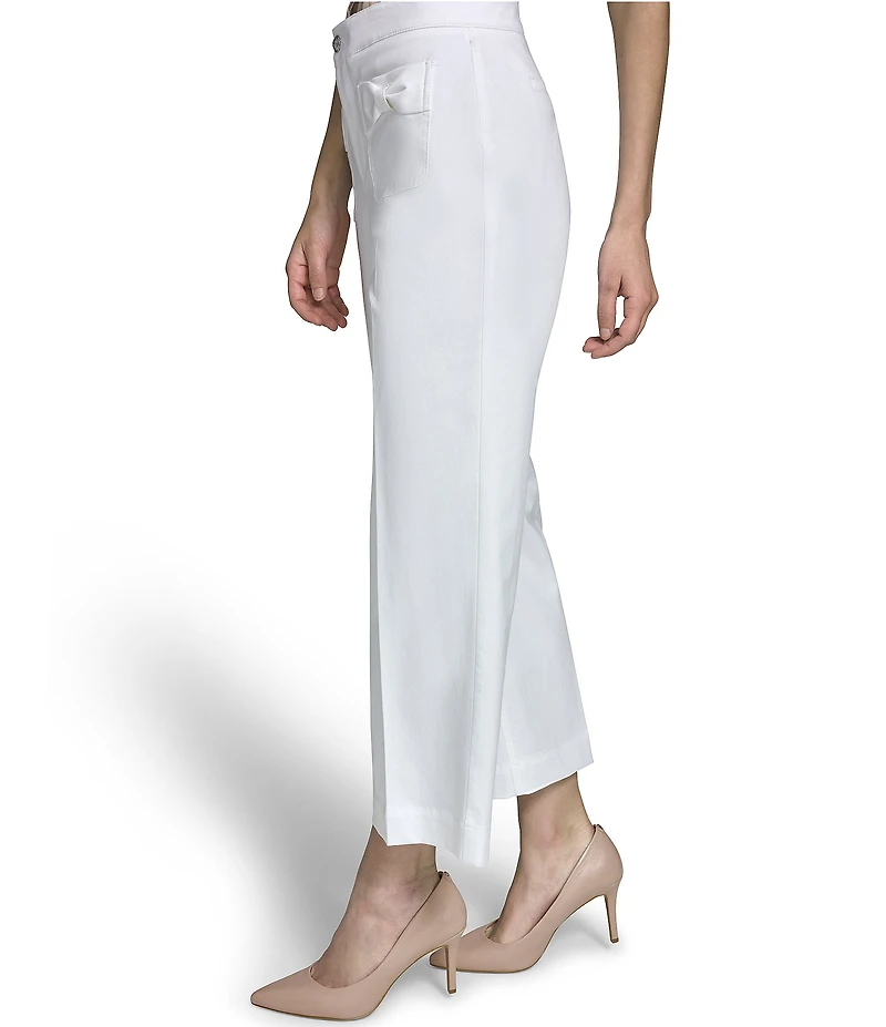 KARL LAGERFELD PARIS Bow Pocket Wide Leg Pants