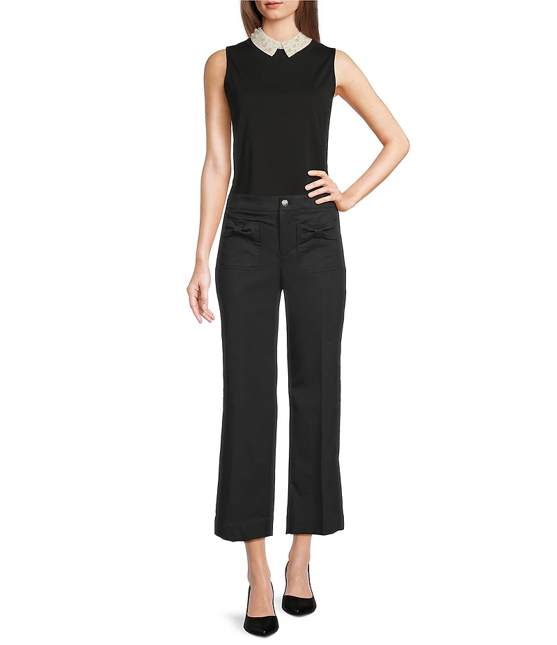 KARL LAGERFELD PARIS Bow Pocket Wide Leg Pants