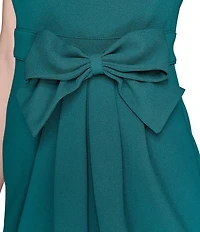 KARL LAGERFELD PARIS Bow Waist Scuba Crepe Sheath Dress