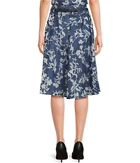 KARL LAGERFELD PARIS Burnout Print Belted Coordinating Midi Skirt