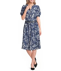 KARL LAGERFELD PARIS Burnout Print Belted Coordinating Midi Skirt