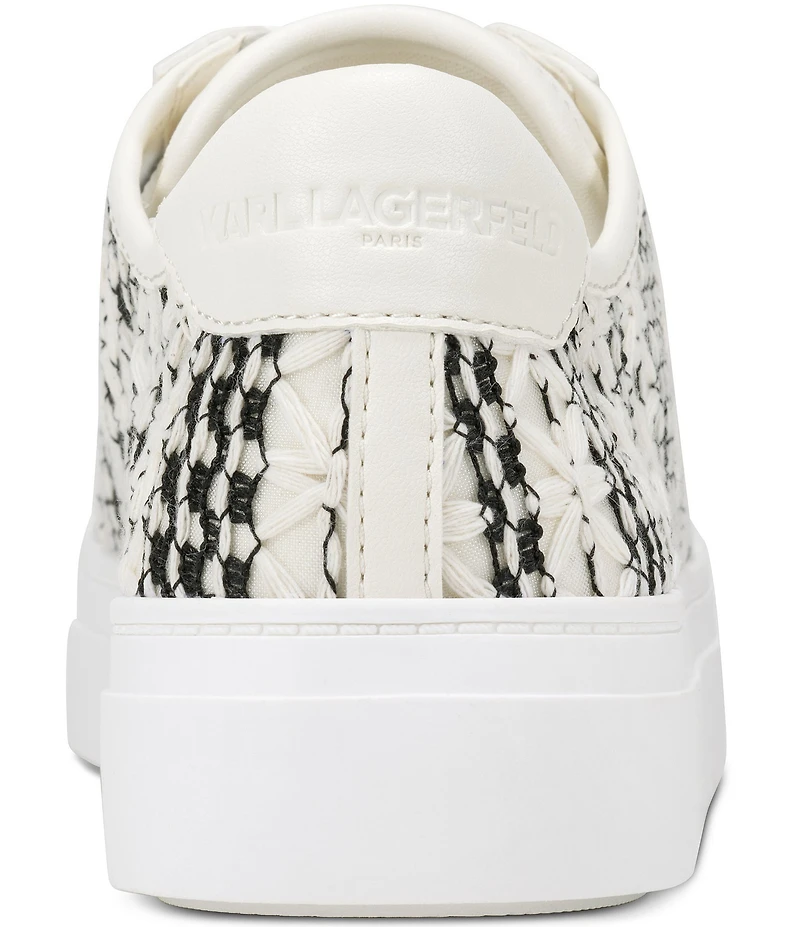 KARL LAGERFELD PARIS Caelan Crochet Mesh Patent Cap Toe Sneakers